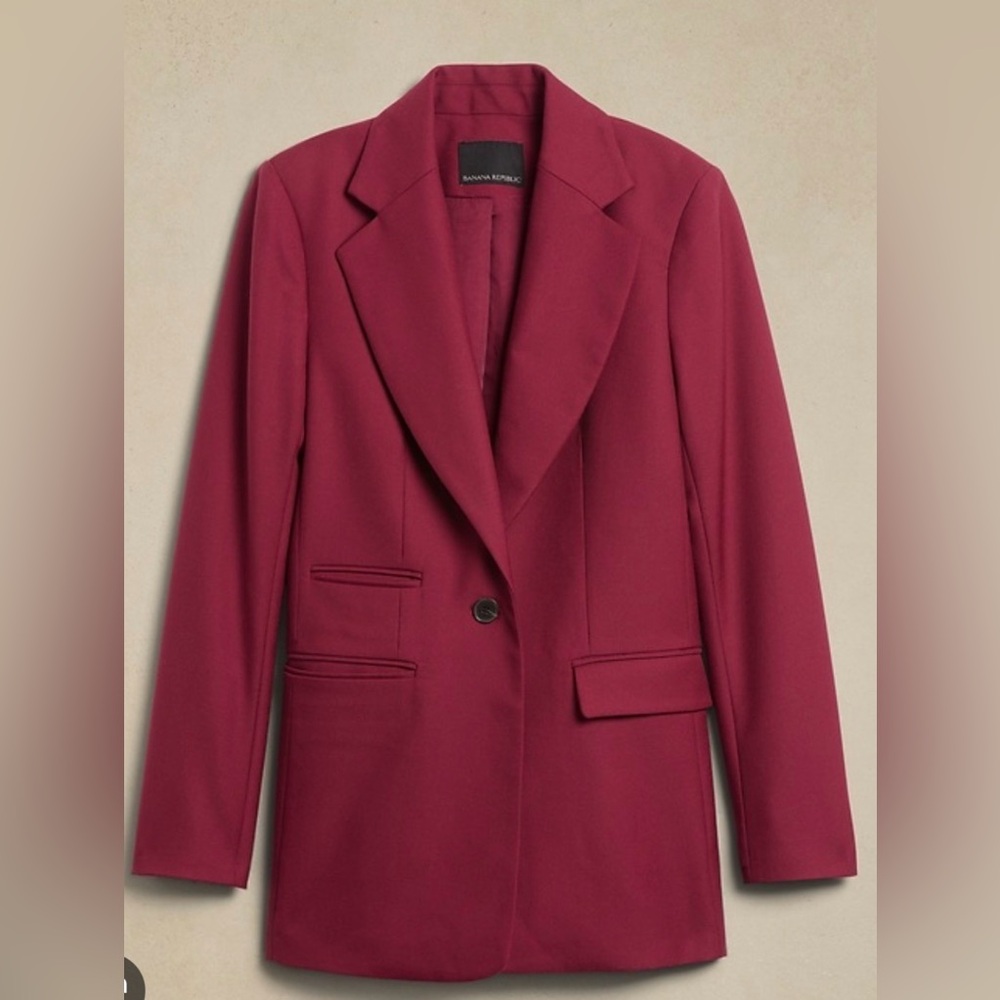 Banana Republic Lido Sculpted Italian Wool Blazer Suit Set Size 2 - Picture 2 of 6